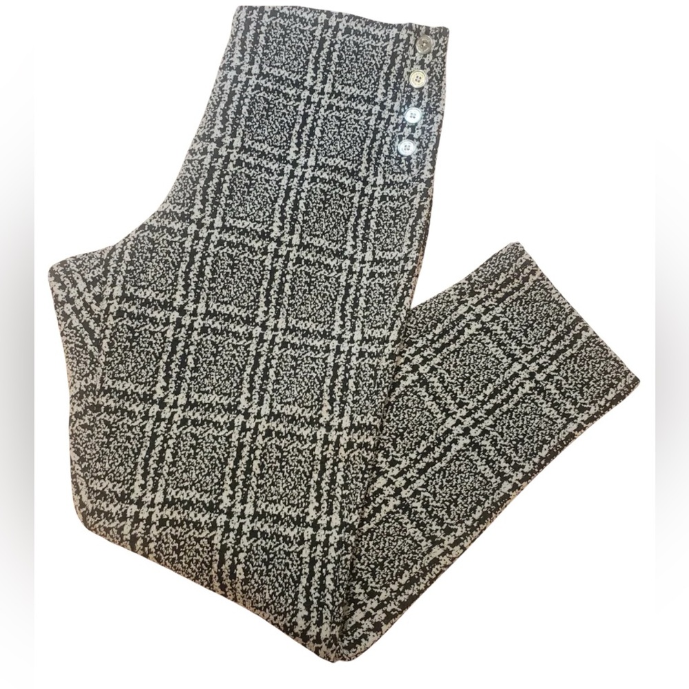 Michael Kors Black and Cream Plaid Pants sz M